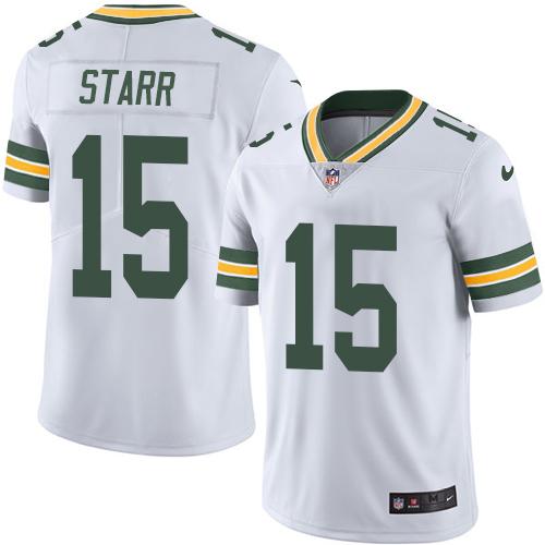 Nike Packers #15 Bart Starr White Youth Stitched NFL Vapor Untouchable Limited Jersey